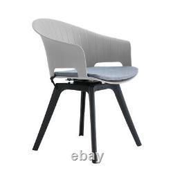4x Rotating Plastic Chair Dining Room Chair with Cushion Home Office Reception