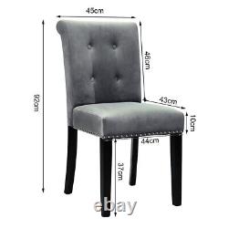 4x Velvet Dining Chair High Back High Knocker Dinner Kitchen Soft Cushion Chairs