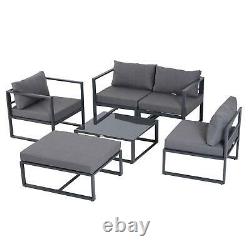 5 Seat Corner Sofa Chairs Large Garden Set Coffee Table Outdoor Patio Furniture