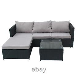 5 Seater Rattan Lounge Sofa Set Garden Furniture Patio Corner Outdoor Pet SFS066