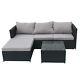 5 Seater Rattan Lounge Sofa Set Garden Furniture Patio Corner Outdoor Pet Sfs066