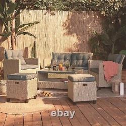 6 Seater Garden Furniture Set Rattan Outdoor Sofa Set Weatherproof VonHaus