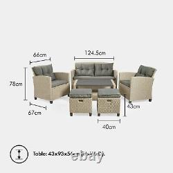 6 Seater Garden Furniture Set Rattan Outdoor Sofa Set Weatherproof VonHaus