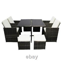 6141-B Rattan Garden Furniture Set Chairs Sofa Table 8 Seater Outdoor Patio