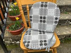 6x Welsh Tapestry Kitchen Dining Chair Tie On Cushions Grey