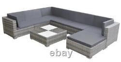 7 seater large grey complete rattan garden furniture set great condition