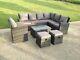 9 Seater Outdoor Wicker Rattan Garden Furniture Set Chair Table Stool Patio Grey