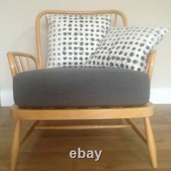 A New Seat Cushion For An Ercol Jubilee Chair Charcoal Grey Linen MIX Fabric