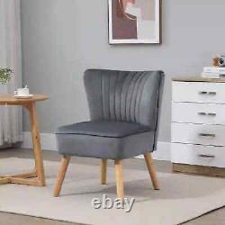 Accent Reading Chair Armless Padded Cushion Single Cozy Lounge Seat Bedroom Grey