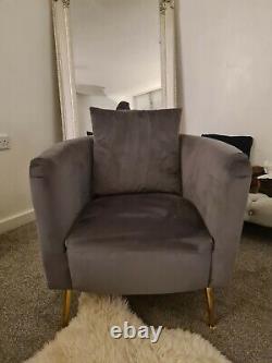 Accent chair used dark grey chesterfield armchair