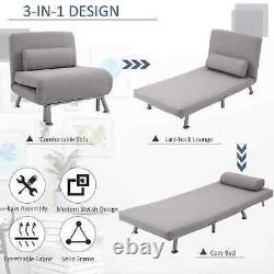 Adjustable Back Futon Sofa Chair Grey