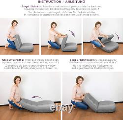 Adjustable Floor Chair Padded Back Support, Meditation, Gaming, Reading, Grey