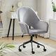 Adjustable Grey Office Chair Cushioned Computer Desk Chrome Legs Small Swivel Uk