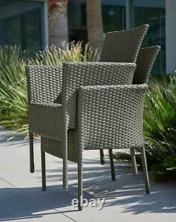 Almeria Rattan 6 Seater Garden Dining Set Outdoor Patio Table Charis Cushions