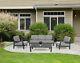 Aluminium 5 Seater Lounge Set, Grey Patio Sofa Garden Outdoor Chairs Sun