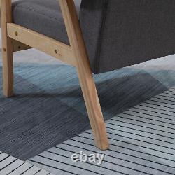 Armchair Linen Grey 64cmx70cmx72cm Pine Wood Accent Chair Thick Cushion Covers