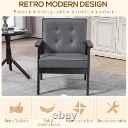 Armchair with Rubber Wood Frame Padded Cushion for Bedroom