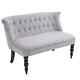 Armless Sofa 2 Person Lounge Room Chair Padded Loveseat Tufted Back Cushion Grey