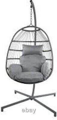 Azura Hanging Egg Chair Grey. Garden. Patio