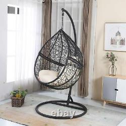 BIRCHTREE Egg Swing Hanging Chair Hammock Wave With Cushion Rattan Wicker ESWR01
