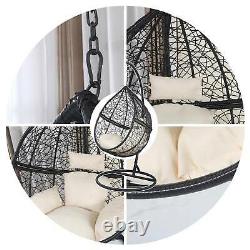 BIRCHTREE Egg Swing Hanging Chair Hammock Wave With Cushion Rattan Wicker ESWR01