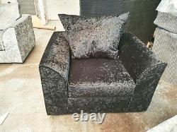 BRAND NEW ORIGINAL CHICAGO GLITZ CRUSHED VELVET 3+2 Sofa Swivel Chair SALE