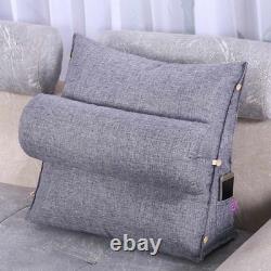 Bed Couch Chair Sofa Cushion with Triangular Backrest Pillow Bed Backrest