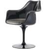 Black Plastic Swivel Dining/accent Chair With Arm Rest Various Colour Cushions