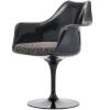 Black Plastic Swivel Dining/accent Chair With Armrest Various Colour Cushions