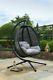 Black Swing Cocoon Hanging Egg Chair Textilene Garden Furniture In Or Outdoor