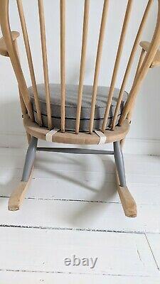 Blonde Ercol rocking chair with new cushion