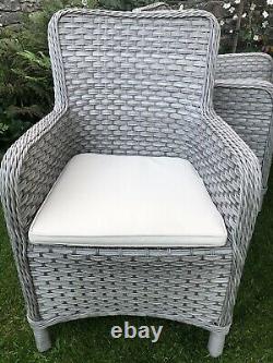 Bramblecrest 6 Seat Grey Rattan Dining Garden Patio Furniture Set 2.5k New