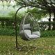 Cgc Grey Hand Weaved Rattan Egg Swing Chair Rust Proof Large Grey Cushion