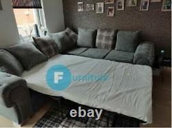 CHESTERFIELD Fernando Corner Sofa Bed with Scatter Cushions grey with add-ons