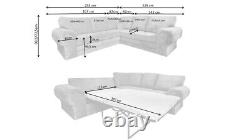 CHESTERFIELD Fernando Corner Sofa Bed with Scatter Cushions grey with add-ons