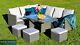 Clearance Rattan 9 Seater Corner Garden Furniture Set Outdoor Dining Table