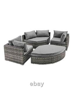 California Curved Sofa/Day Bed Garden- 7-10 People IN HIGH DEMAND Grey/Natural