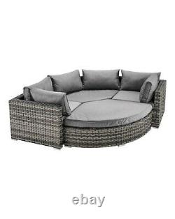 California Curved Sofa/Day Bed Garden- 7-10 People IN HIGH DEMAND Grey/Natural