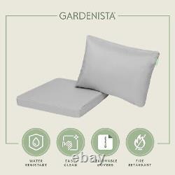 California Rattan Furniture Grey Replacement 4pc Cushions Garden Sofa Seat Pads