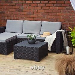 California Rattan Furniture Grey Replacement 4pc Cushions Garden Sofa Seat Pads