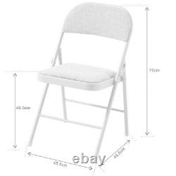 Charles Jacobs Folding Chair Cushioned Fabric Office Reception Padded Grey Frame