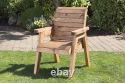 Charles Taylor Wooden Companion 2 x Chair Coffee Table Angled & Grey Cushion