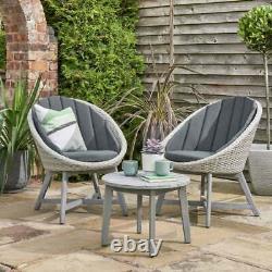 Chedworth Rattan Garden Furniture Sets Grey Wicker Weave With Arcacia Wood Legs