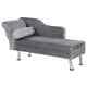Classic Chaise Lounge Plush Pillow Cushion Office Sofa Chair 2 Person Seat Grey