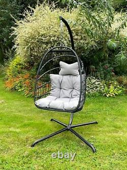 Cocoon Egg Chair Swing Folding Hanging Garden Outdoor Furniture Wicker Rattan