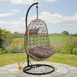 Cocoon Hanging Egg Chair Swing Garden Furniture In Or Outdoor Grey / Latte