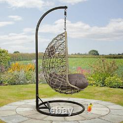 Cocoon Hanging Egg Chair Swing Garden Furniture In Or Outdoor Grey / Latte
