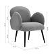Contemporary Padded Seat Accent Armchair Withmetal Legs Teddy Fleece Lounge Chair