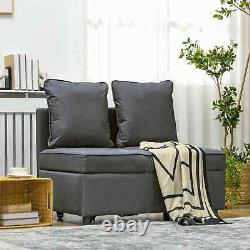 Convertible Sofa Bed Adjustable Recliner Lounge Cushion Seat Single Chair Grey
