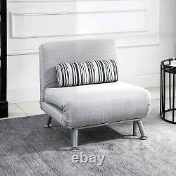 Convertible Sofa Bed Reclining Chair Lounge Cushion Seater Pillow Armless Grey